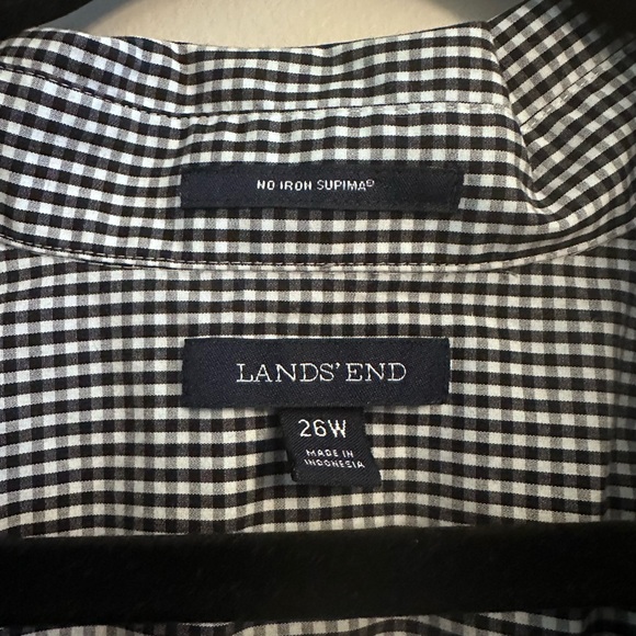 Lands End Black and White Shirt 26w - Picture 3 of 4